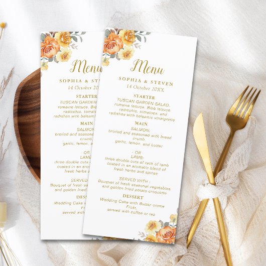 Programme Sophisticated spring wedding with orange blossoms