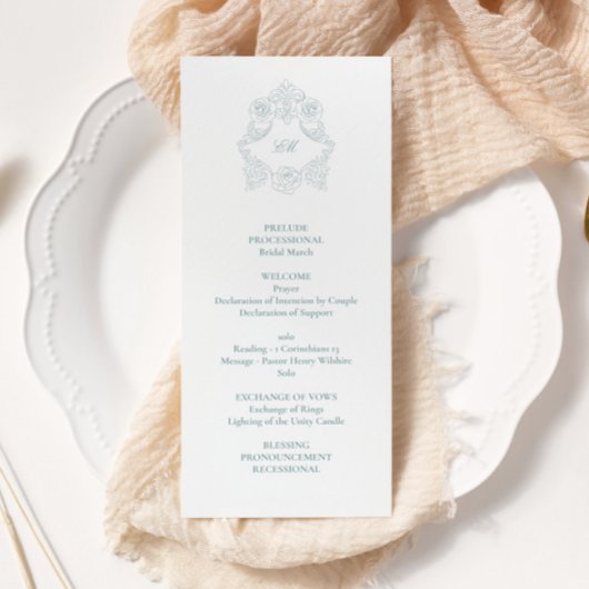 Programme Sophistiqué Classic Script Dusty Blue Mariage