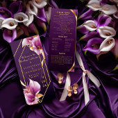 Programme Sophistiqué violet et or Calla Lily Mariage