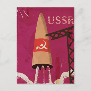 Programme spatial soviétique URSS Affiche Vintage
