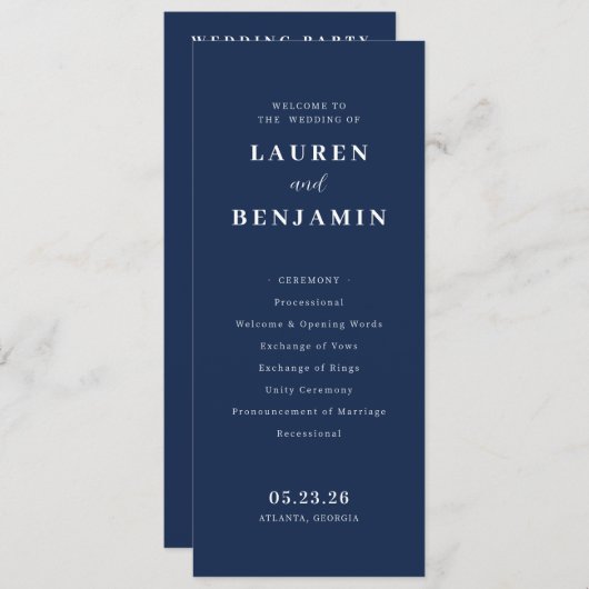 Programme Spring Floral Wedding (Devant / Derrière)