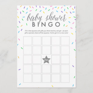 Programme Sprinkings Baby shower Bingo Game Card