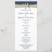 Programme Starfish et Burlap Blue Beach Wedding Program (Devant)