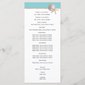 Programme Starfish et Burlap Coral Beach Wedding Program (Dos)