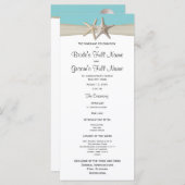 Programme Starfish et Burlap Coral Beach Wedding Program (Devant / Derrière)