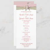 Programme Starfish et Burlap Pink Beach Wedding Program (Devant / Derrière)
