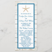Programme Starfish Whitewashed Wood Beach Wedding Collection (Devant)