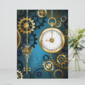 Programme Steampunk Arrière - plan turquoise avec Gears (Debout devant)