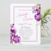 Programme Stock fleurs violet aquarelle art mariage (Debout devant)
