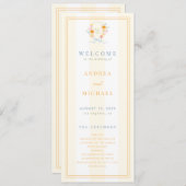 Programme Stripes Floral Crest Monogram & Bow Spring Wedding (Devant / Derrière)