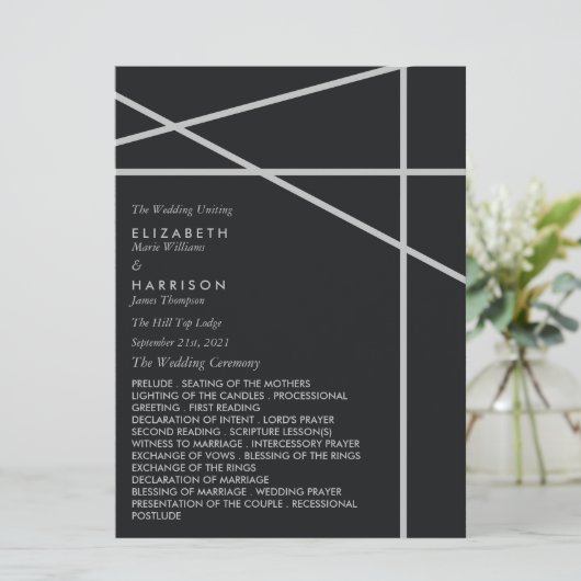 Programme Style Géométrique Simple de Mariage (Debout devant)