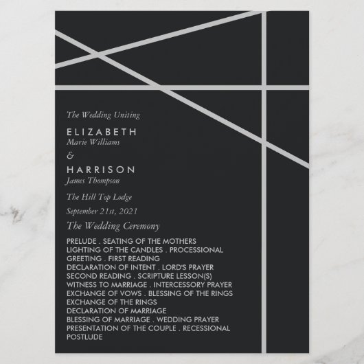 Programme Style Géométrique Simple de Mariage (Devant)