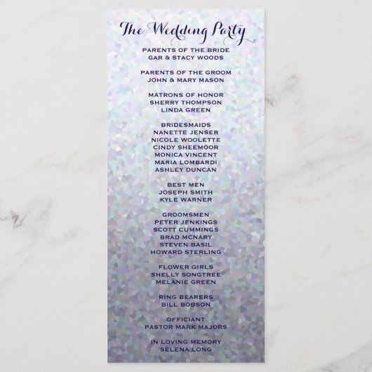 Programme subtil de mariage de Parties scintillant (Dos)