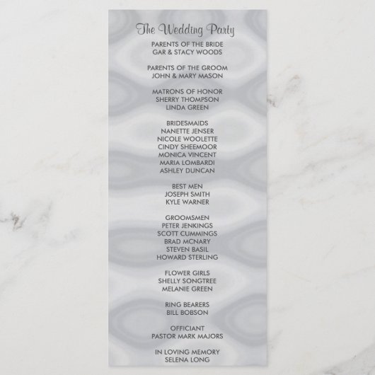 Programme subtil de mariage en argent (Dos)