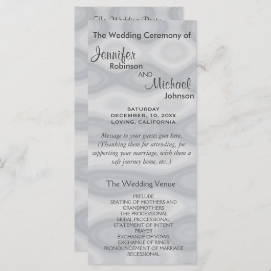 Programme subtil de mariage en argent (Devant / Derrière)