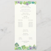 Programme Succulent de mariage de jardin (Dos)