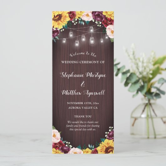 Programme Sunflower Jars Lumières Bois Bourgogne Blush Maria (Debout devant)