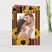 Programme Sunflower Summer Gold Red Wedding Photo (Dos)