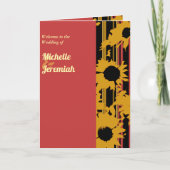 Programme Sunflower Summer Gold Red Wedding Photo (Devant)