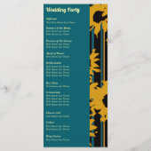 Programme Sunflower Teal Blue Gold Modern Wedding (Dos)