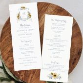 Programme Sunflowers Dusty Blue Hydrangea Crest Mariage