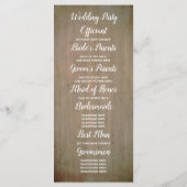 Programme Sunflowers Rustic Country Mariages de automne Prog (Dos)