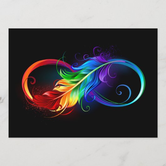 Programme Symbole d'infini avec plume arc-en-ciel (Devant)