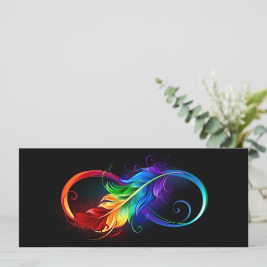 Programme Symbole d'infini avec plume arc-en-ciel (Debout devant)