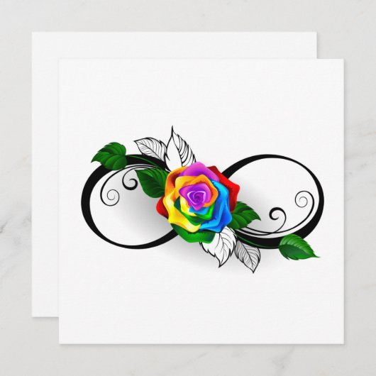Programme Symbole d'infini avec Rose arc-en-ciel (Devant / Derrière)