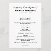 Programme Table de photos personnalisées funéraires (Dos)