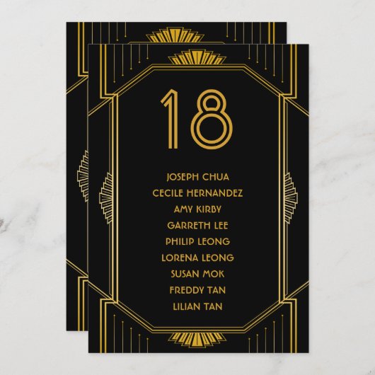 Programme Tableau Art Déco Gatsby Moderne Mariage (Devant / Derrière)