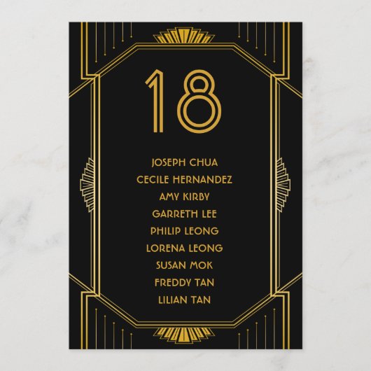 Programme Tableau Art Déco Gatsby Moderne Mariage (Devant)