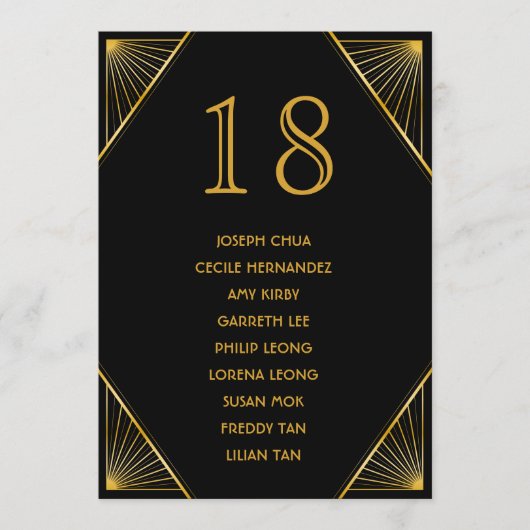 Programme Tableau de sièges Mariage Art Déco Gatsby (Devant)