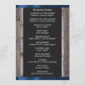Programme Tableau noir sur bois et ruban bleu foncé - Mariag (Dos)