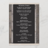 Programme Tableau noir sur bois et ruban crème - Mariage (Dos)