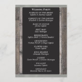 Programme Tableau noir sur bois et ruban de sauge - Mariage (Dos)