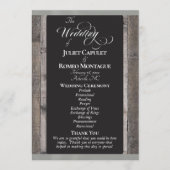 Programme Tableau noir sur bois et ruban de sauge - Mariage (Devant)