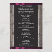 Programme Tableau noir sur bois et ruban prune - Mariage (Dos)