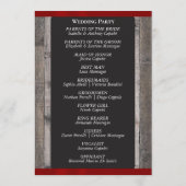 Programme Tableau noir sur bois et ruban rouge - Mariage (Dos)