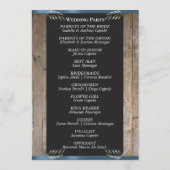 Programme Tableau noir sur bois - Mariage bleu (Dos)