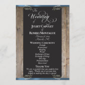 Programme Tableau noir sur bois - Mariage bleu (Devant)