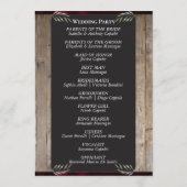 Programme Tableau noir sur bois - Mariage bordeaux (Dos)