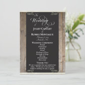 Programme Tableau noir sur bois - Mariage crème (Debout devant)
