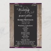Programme Tableau noir sur bois - Mariage prune (Devant)