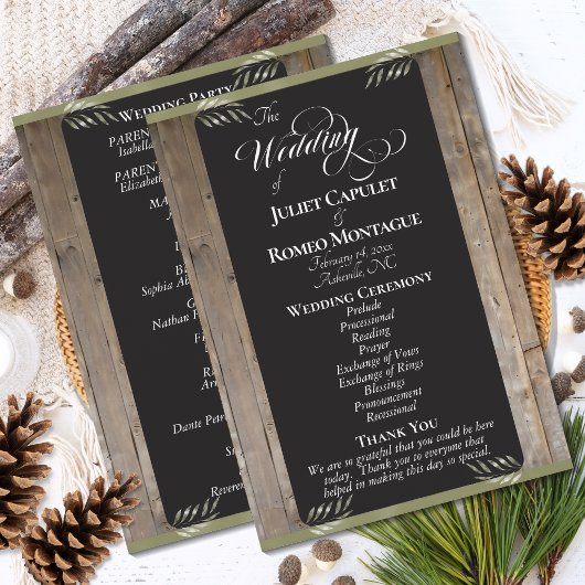 Programme Tableau noir sur bois - Mariage sauge