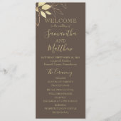 Programme Taupe Greige & Or Foliage Mariage botanique (Devant)