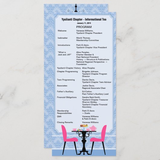 Programme Tea Party personnalisé V2 (Devant / Derrière)