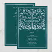 Programme Teal Royal Medieval Silver Sword Wedding Program (Devant / Derrière)