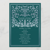 Programme Teal Royal Medieval Silver Sword Wedding Program (Devant)