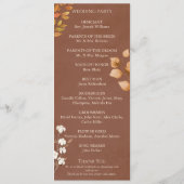 Programme Terracotta Automne quitte Boho Mariage de automne (Dos)